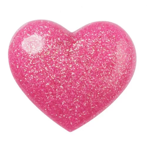 Crocs 3D Rózsaszín csillogó szív Jibbitz MC