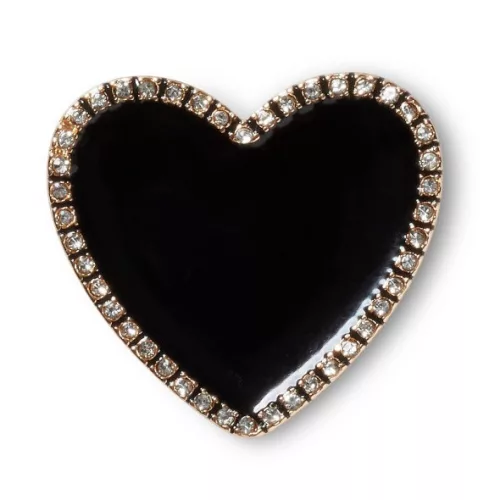 Crocs Fekete szív díszes kerettel Jibbitz MC