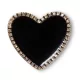 Crocs Fekete szív díszes kerettel Jibbitz MC