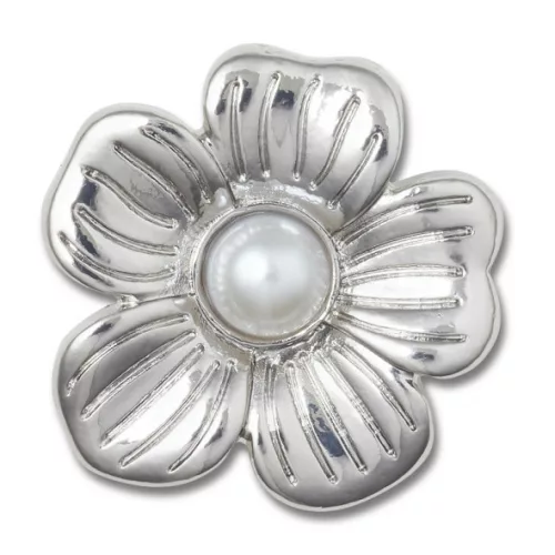 Crocs Ezüst virág Jibbitz