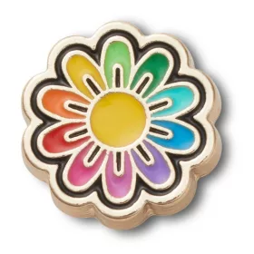 Crocs Arany szivárvány virág Jibbitz