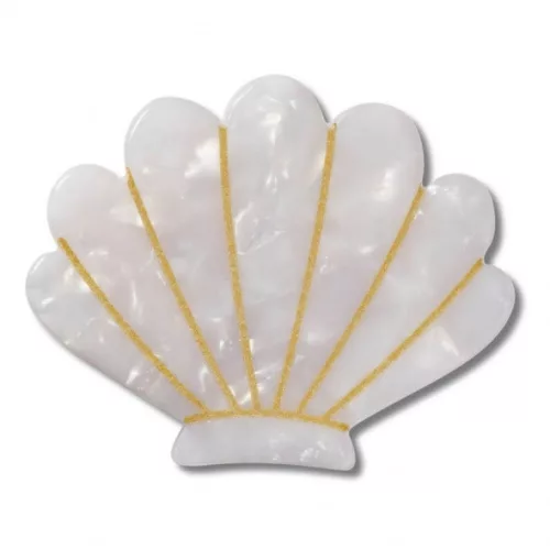 Crocs Fehér és arany kagyló Jibbitz MC