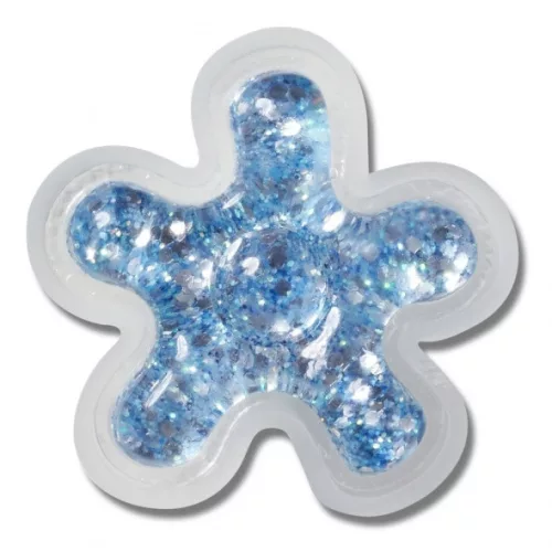 Crocs Kék csillámos virág Jibbitz MC