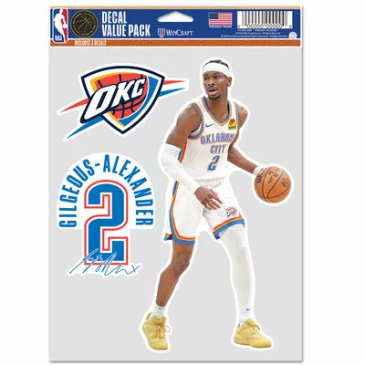 WinCraft - NBA Multi Use 3 Fan Pack Decal Shai Gilgeous-Alexander Oklahoma City Thunder MC