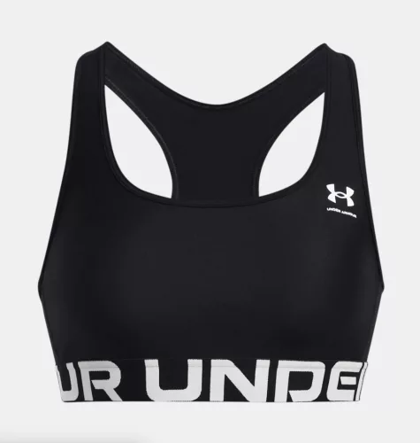 Under Armour HG Authentics Mid Branded Sport Bra Black / White