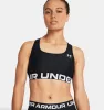 Under Armour HG Authentics Mid Branded Sport Bra Black / White