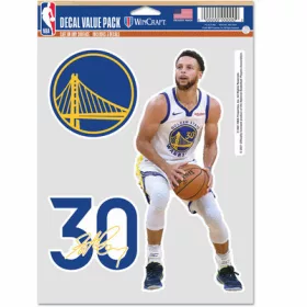   WinCraft - NBA Multi Use 3 Fan Pack Decal Stephen Curry Golden State Warriors MC