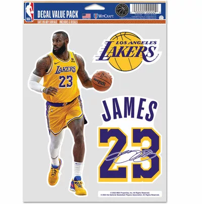 WinCraft - NBA Multi Use 3 Fan Pack Decal LeBron James Los Angeles Lakers MC