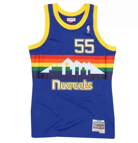 MITCHELL & NESS DENVER NUGGETS DIKEMBE MUTOMBO #55 SWINGMAN JERSEY 91-92 ROYAL/MC