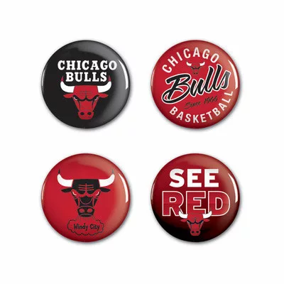 WinCraft - NBA Button 4 Pack - Chicago Bulls MC ONE