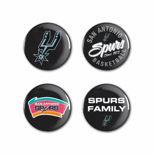 WinCraft NBA San Antonio Spurs Button 4 Pack Multicolor ONE