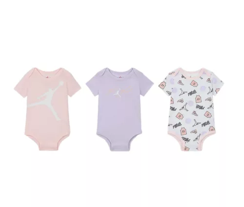 Jordan Bodysuit S/S 3-Pack Jumpman Flight Pink Wash 3M