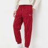 KARL KANI SMALL SIGNATURE ZICZAC PINSTRIPE RELAXED FIT SWEATPANTS RED
