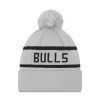 NEW ERA NBA CHICAGO BULLS JAKE CUFF BOBBLE BEANIE HAT LIGHT GREY