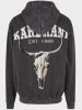 KARL KANI CHEST SIGNATURE OS WASHED FULL ZIP SKULL HOODIE ANTHRACITE