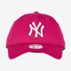 NEW ERA MLB NEW YORK YANKEES LEAGUE ESSENTIAL WOMENS 9FORTY STRAPBACK CAP PINK