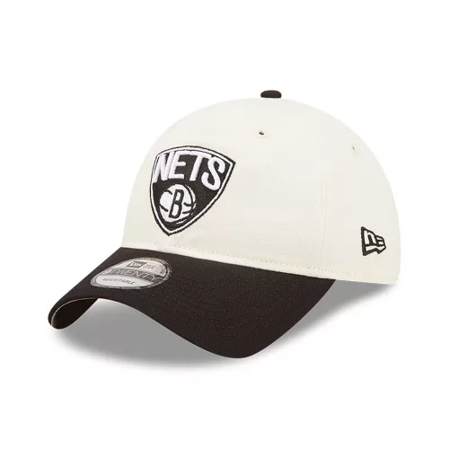 NEW ERA NBA BROOKLYN NETS DRAFT 9TWENTY STRAPBACK CAP CREAM/BLACK
