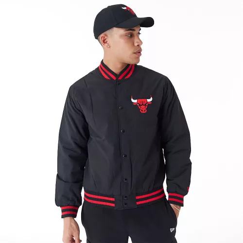 New Era NBA Script Chicago Bulls Bomber Jacket Black