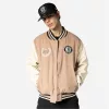 New Era NBA Brooklyn Nets Varsity College Jacket Beige M