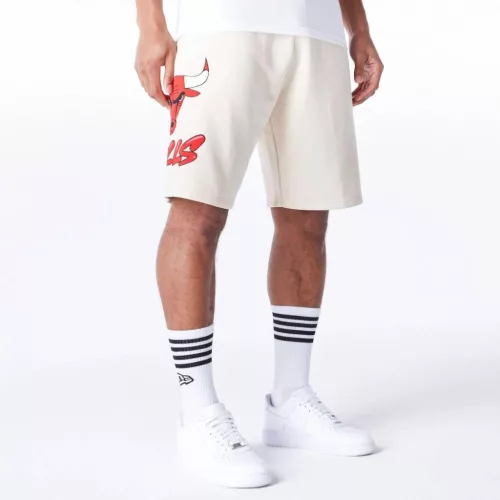 New Era NBA Chicago Bulls Bubble Script Shorts Light Beige XL