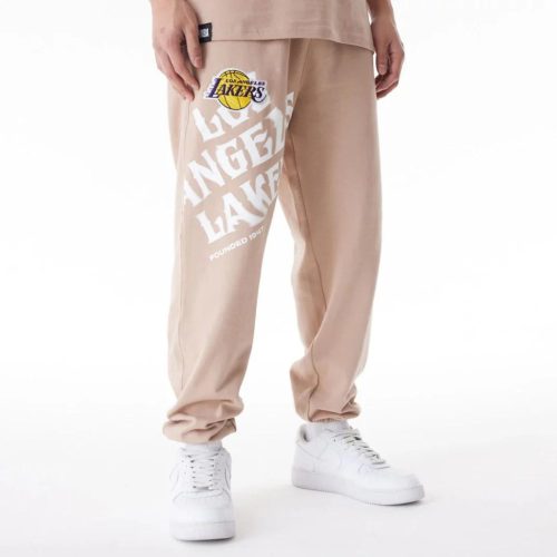 New Era NBA Los Angeles Lakers Graphic Jogging Trousers Beige