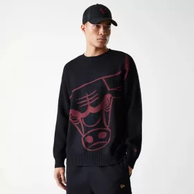 New Era NBA Chicago Bulls Knit Oversized Knit Sweater Black