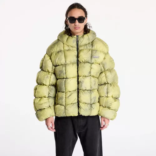 Karl Kani Sport Patch Square Quilted Tie Dye Puffer Jacket Lime Green
