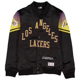   New Era Los Angeles Lakers 2025/26 City Edition Full Snap Satin Jacket Black