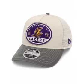   New Era Los Angeles Lakers 9FORTY A-Frame Frayed Trucker Cap White