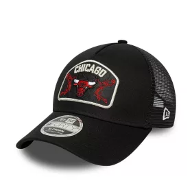   New Era NBA Chicago Bulls 9FORTY M-Crown A-Frame Trucker Adjustable Cap Black