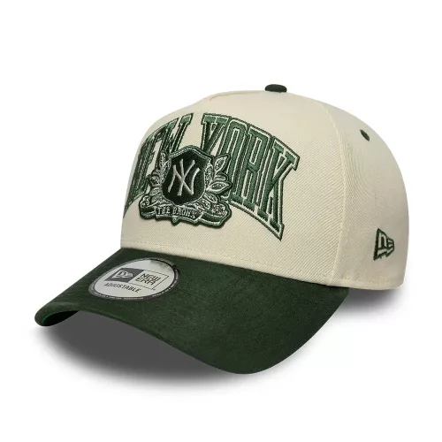 New Era MLB New York Yankees 9FORTY E-Frame Adjustable Cap Suede Cream & Green