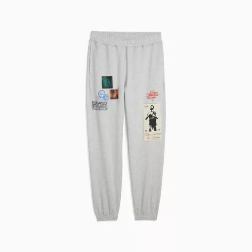 Puma Hooptopia Graphic Sweatpants Light Gray Heath XL