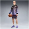 Puma Melo Asteriks Printed Mesh 7" Basketball Shorts Purple L