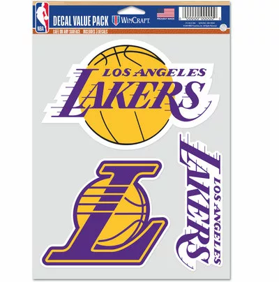 WinCraft - NBA Multi Use 3 Fan Pack Decal Los Angeles Lakers MC