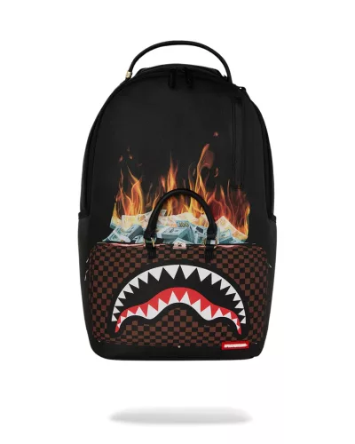 Sprayground Bag Of Money On Fire Backpack Black
