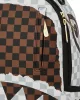 Sprayground Cream And Brown Tear Check Backpack Brown ONE
