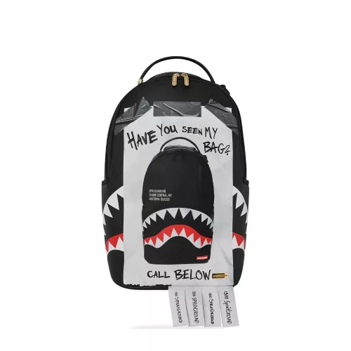Sprayground Missing Bag Flyer On Bag With Real Cut Strips Backpack Black/White