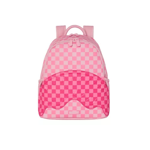 Sprayground Pink Sharks In Paris Patch Savage Backpack Pink
