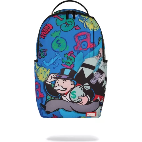 Sprayground Monopoly Blue Tear Through Backpack Blue One