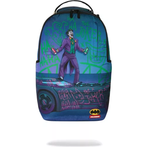 Sprayground Dc Joker Tagged Up Batmobile Backpack Blue One