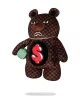 Sprayground Sharks In Paris Wtf Bubble Brown Check Moneybear Backpack Brown One