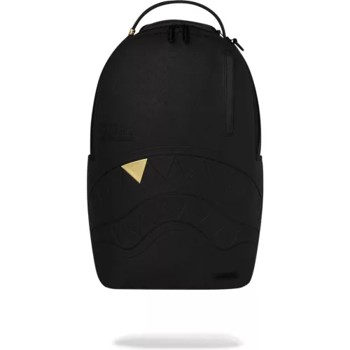Sprayground Blacked Out Embossed Gold Tooth Backpack Black One