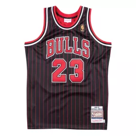   MITCHELL & NESS NBA CHICAGO BULLS 1996 MICHAEL JORDAN #23 AUTHENTIC JERSEY BLACK PINSTRIPE