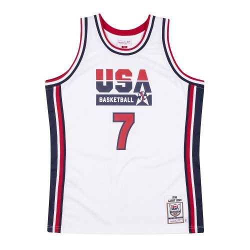 MITCHELL & NESS USA BASKETBALL 1992 LARRY BIRD AUTHENTIC HOME JERSEY WHITE