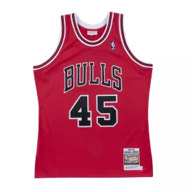   MITCHELL & NESS NBA CHICAGO BULLS MICHAEL JORDAN 1994-95' #45 AUTHENTIC JERSEY RED