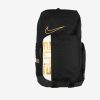NIKE HOOPS ELIT PRO BACKPACK BLACK/WHITE/METALLIC GOLD