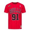 MITCHELL & NESS CHICAGO BULLS DENNIS RODMAN NAME & NUMBER TEE RED