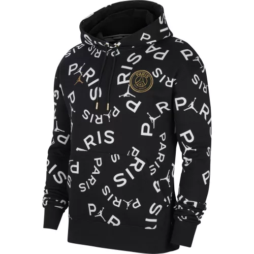 JORDAN PSG FLC PO HOODIE AOP BLACK/METALLIC GOLD