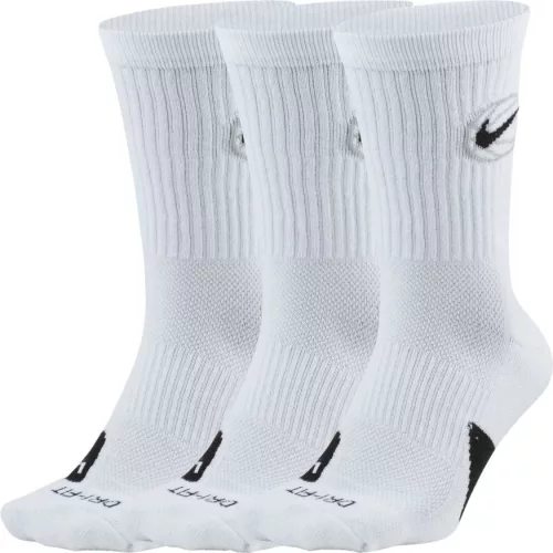 NIKE EVERYDAY CREW BBALL 3PR WHITE/BLACK