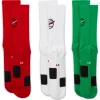 NIKE EVERYDAY BBALL SOCKS 3PR RED/WHITE/GREEN
